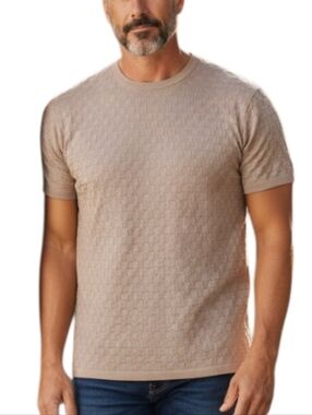 Perry Ellis Textured Squares Men's Shirt Brown